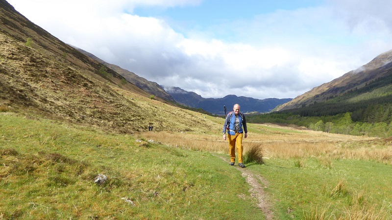 Ed walking up Gien Choinneachian. Photo by Mike Goodyer